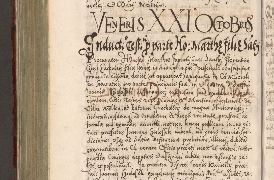 Zdjęcie nr 965 dla obiektu archiwalnego: Illistrissimo et revedissimo in Christo Patre Domino Domino Georgio Rzadziwił Miserone Divina Sacrostae R. E. Tituli S. Sixti Presbitero Cardinali Duce in Olyka et Niesswiesz ad Gubernacula Ecclessiae Cracoviensis cuius administratorialem a Sancta Sede Apostolica obtinverat feliciter sedente. Acta actorum, causarum, sententiarum tam deffinitivarum quam interloquutoriarum decretorum, obligationum, quietationum, recognitionum, constitutionum procuratorum etc. coram Reverendo Domino Stanislao Crassinskz de Crasne Archidiacono Cracoviensis, Scholastico Gnesnesis, Custode Plocensis etc. Vicario et Officiali Generali Cracoviensi in Ano Domini Millesimo Quingentesimo Nonagesimo Primo cuius indictio quarta pontificatus SS. Domini Nostri Gregorii XIIII Anno I psius prio feliciter incipiut
