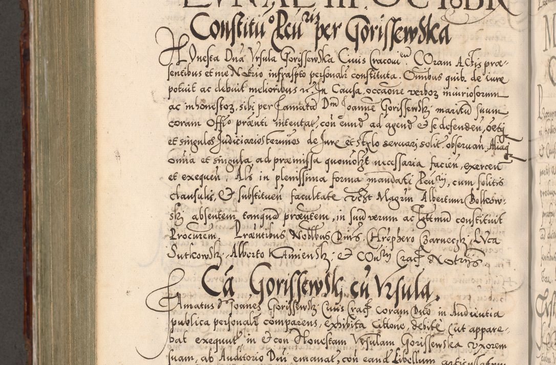 Zdjęcie nr 949 dla obiektu archiwalnego: Illistrissimo et revedissimo in Christo Patre Domino Domino Georgio Rzadziwił Miserone Divina Sacrostae R. E. Tituli S. Sixti Presbitero Cardinali Duce in Olyka et Niesswiesz ad Gubernacula Ecclessiae Cracoviensis cuius administratorialem a Sancta Sede Apostolica obtinverat feliciter sedente. Acta actorum, causarum, sententiarum tam deffinitivarum quam interloquutoriarum decretorum, obligationum, quietationum, recognitionum, constitutionum procuratorum etc. coram Reverendo Domino Stanislao Crassinskz de Crasne Archidiacono Cracoviensis, Scholastico Gnesnesis, Custode Plocensis etc. Vicario et Officiali Generali Cracoviensi in Ano Domini Millesimo Quingentesimo Nonagesimo Primo cuius indictio quarta pontificatus SS. Domini Nostri Gregorii XIIII Anno I psius prio feliciter incipiut