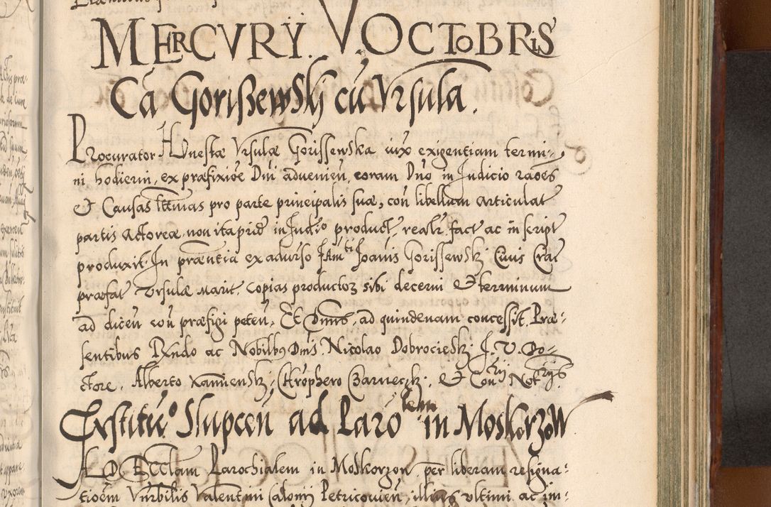 Zdjęcie nr 950 dla obiektu archiwalnego: Illistrissimo et revedissimo in Christo Patre Domino Domino Georgio Rzadziwił Miserone Divina Sacrostae R. E. Tituli S. Sixti Presbitero Cardinali Duce in Olyka et Niesswiesz ad Gubernacula Ecclessiae Cracoviensis cuius administratorialem a Sancta Sede Apostolica obtinverat feliciter sedente. Acta actorum, causarum, sententiarum tam deffinitivarum quam interloquutoriarum decretorum, obligationum, quietationum, recognitionum, constitutionum procuratorum etc. coram Reverendo Domino Stanislao Crassinskz de Crasne Archidiacono Cracoviensis, Scholastico Gnesnesis, Custode Plocensis etc. Vicario et Officiali Generali Cracoviensi in Ano Domini Millesimo Quingentesimo Nonagesimo Primo cuius indictio quarta pontificatus SS. Domini Nostri Gregorii XIIII Anno I psius prio feliciter incipiut