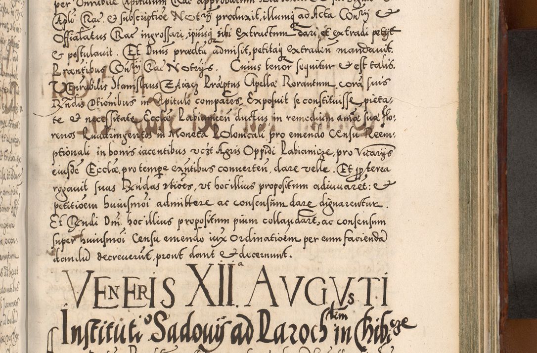 Zdjęcie nr 926 dla obiektu archiwalnego: Illistrissimo et revedissimo in Christo Patre Domino Domino Georgio Rzadziwił Miserone Divina Sacrostae R. E. Tituli S. Sixti Presbitero Cardinali Duce in Olyka et Niesswiesz ad Gubernacula Ecclessiae Cracoviensis cuius administratorialem a Sancta Sede Apostolica obtinverat feliciter sedente. Acta actorum, causarum, sententiarum tam deffinitivarum quam interloquutoriarum decretorum, obligationum, quietationum, recognitionum, constitutionum procuratorum etc. coram Reverendo Domino Stanislao Crassinskz de Crasne Archidiacono Cracoviensis, Scholastico Gnesnesis, Custode Plocensis etc. Vicario et Officiali Generali Cracoviensi in Ano Domini Millesimo Quingentesimo Nonagesimo Primo cuius indictio quarta pontificatus SS. Domini Nostri Gregorii XIIII Anno I psius prio feliciter incipiut