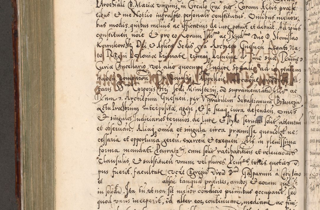 Zdjęcie nr 929 dla obiektu archiwalnego: Illistrissimo et revedissimo in Christo Patre Domino Domino Georgio Rzadziwił Miserone Divina Sacrostae R. E. Tituli S. Sixti Presbitero Cardinali Duce in Olyka et Niesswiesz ad Gubernacula Ecclessiae Cracoviensis cuius administratorialem a Sancta Sede Apostolica obtinverat feliciter sedente. Acta actorum, causarum, sententiarum tam deffinitivarum quam interloquutoriarum decretorum, obligationum, quietationum, recognitionum, constitutionum procuratorum etc. coram Reverendo Domino Stanislao Crassinskz de Crasne Archidiacono Cracoviensis, Scholastico Gnesnesis, Custode Plocensis etc. Vicario et Officiali Generali Cracoviensi in Ano Domini Millesimo Quingentesimo Nonagesimo Primo cuius indictio quarta pontificatus SS. Domini Nostri Gregorii XIIII Anno I psius prio feliciter incipiut