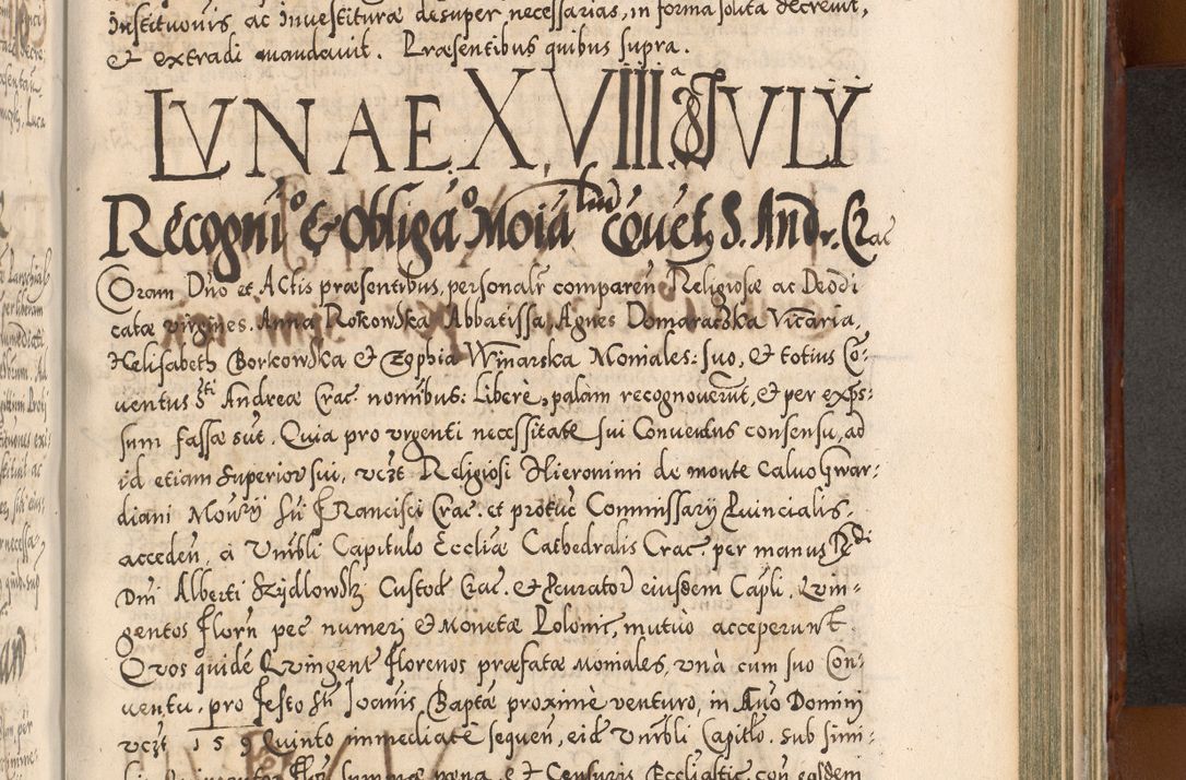 Zdjęcie nr 922 dla obiektu archiwalnego: Illistrissimo et revedissimo in Christo Patre Domino Domino Georgio Rzadziwił Miserone Divina Sacrostae R. E. Tituli S. Sixti Presbitero Cardinali Duce in Olyka et Niesswiesz ad Gubernacula Ecclessiae Cracoviensis cuius administratorialem a Sancta Sede Apostolica obtinverat feliciter sedente. Acta actorum, causarum, sententiarum tam deffinitivarum quam interloquutoriarum decretorum, obligationum, quietationum, recognitionum, constitutionum procuratorum etc. coram Reverendo Domino Stanislao Crassinskz de Crasne Archidiacono Cracoviensis, Scholastico Gnesnesis, Custode Plocensis etc. Vicario et Officiali Generali Cracoviensi in Ano Domini Millesimo Quingentesimo Nonagesimo Primo cuius indictio quarta pontificatus SS. Domini Nostri Gregorii XIIII Anno I psius prio feliciter incipiut