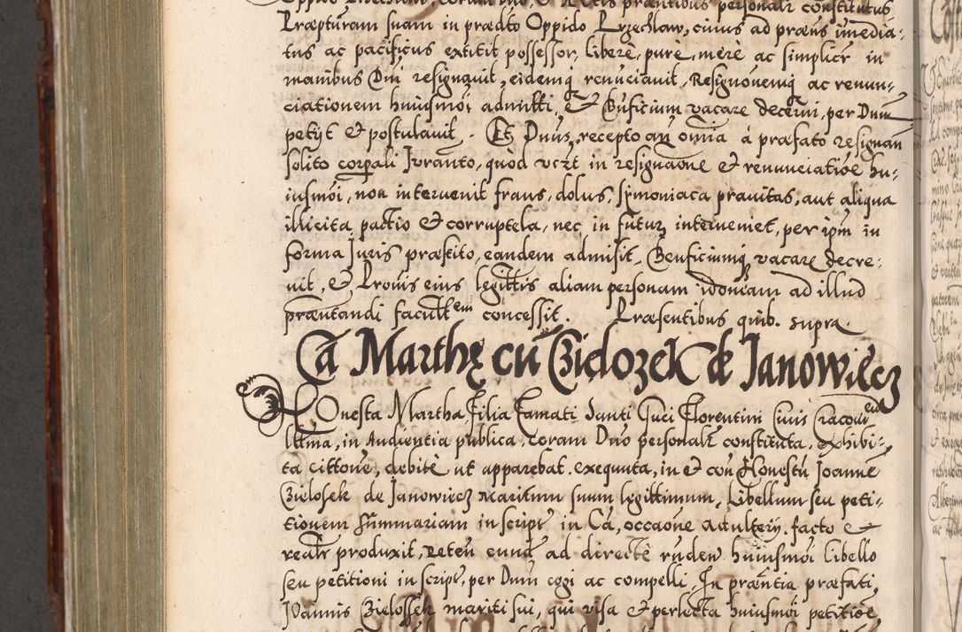 Zdjęcie nr 919 dla obiektu archiwalnego: Illistrissimo et revedissimo in Christo Patre Domino Domino Georgio Rzadziwił Miserone Divina Sacrostae R. E. Tituli S. Sixti Presbitero Cardinali Duce in Olyka et Niesswiesz ad Gubernacula Ecclessiae Cracoviensis cuius administratorialem a Sancta Sede Apostolica obtinverat feliciter sedente. Acta actorum, causarum, sententiarum tam deffinitivarum quam interloquutoriarum decretorum, obligationum, quietationum, recognitionum, constitutionum procuratorum etc. coram Reverendo Domino Stanislao Crassinskz de Crasne Archidiacono Cracoviensis, Scholastico Gnesnesis, Custode Plocensis etc. Vicario et Officiali Generali Cracoviensi in Ano Domini Millesimo Quingentesimo Nonagesimo Primo cuius indictio quarta pontificatus SS. Domini Nostri Gregorii XIIII Anno I psius prio feliciter incipiut