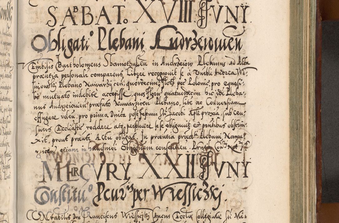 Zdjęcie nr 906 dla obiektu archiwalnego: Illistrissimo et revedissimo in Christo Patre Domino Domino Georgio Rzadziwił Miserone Divina Sacrostae R. E. Tituli S. Sixti Presbitero Cardinali Duce in Olyka et Niesswiesz ad Gubernacula Ecclessiae Cracoviensis cuius administratorialem a Sancta Sede Apostolica obtinverat feliciter sedente. Acta actorum, causarum, sententiarum tam deffinitivarum quam interloquutoriarum decretorum, obligationum, quietationum, recognitionum, constitutionum procuratorum etc. coram Reverendo Domino Stanislao Crassinskz de Crasne Archidiacono Cracoviensis, Scholastico Gnesnesis, Custode Plocensis etc. Vicario et Officiali Generali Cracoviensi in Ano Domini Millesimo Quingentesimo Nonagesimo Primo cuius indictio quarta pontificatus SS. Domini Nostri Gregorii XIIII Anno I psius prio feliciter incipiut