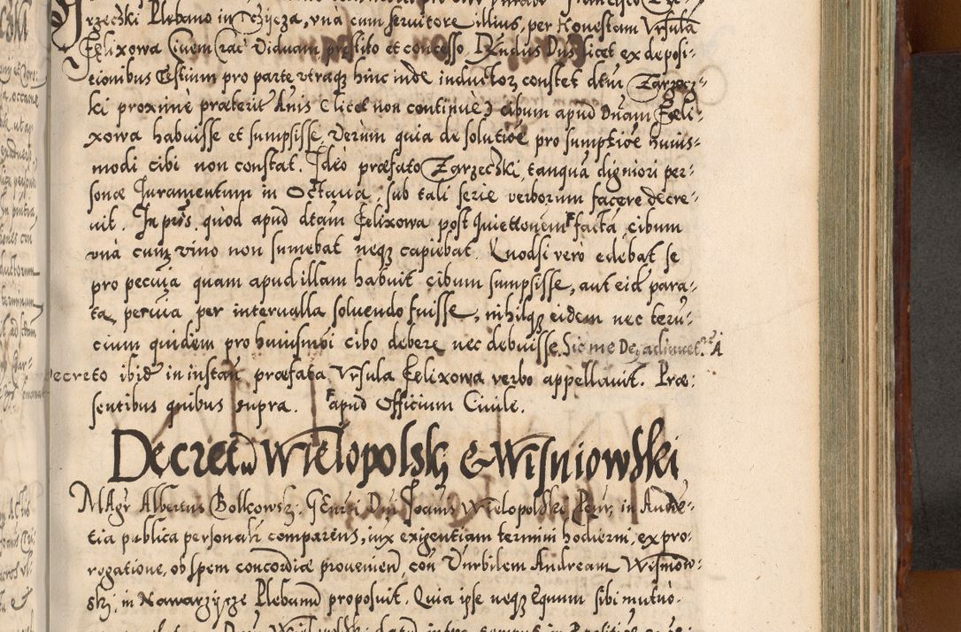 Zdjęcie nr 898 dla obiektu archiwalnego: Illistrissimo et revedissimo in Christo Patre Domino Domino Georgio Rzadziwił Miserone Divina Sacrostae R. E. Tituli S. Sixti Presbitero Cardinali Duce in Olyka et Niesswiesz ad Gubernacula Ecclessiae Cracoviensis cuius administratorialem a Sancta Sede Apostolica obtinverat feliciter sedente. Acta actorum, causarum, sententiarum tam deffinitivarum quam interloquutoriarum decretorum, obligationum, quietationum, recognitionum, constitutionum procuratorum etc. coram Reverendo Domino Stanislao Crassinskz de Crasne Archidiacono Cracoviensis, Scholastico Gnesnesis, Custode Plocensis etc. Vicario et Officiali Generali Cracoviensi in Ano Domini Millesimo Quingentesimo Nonagesimo Primo cuius indictio quarta pontificatus SS. Domini Nostri Gregorii XIIII Anno I psius prio feliciter incipiut