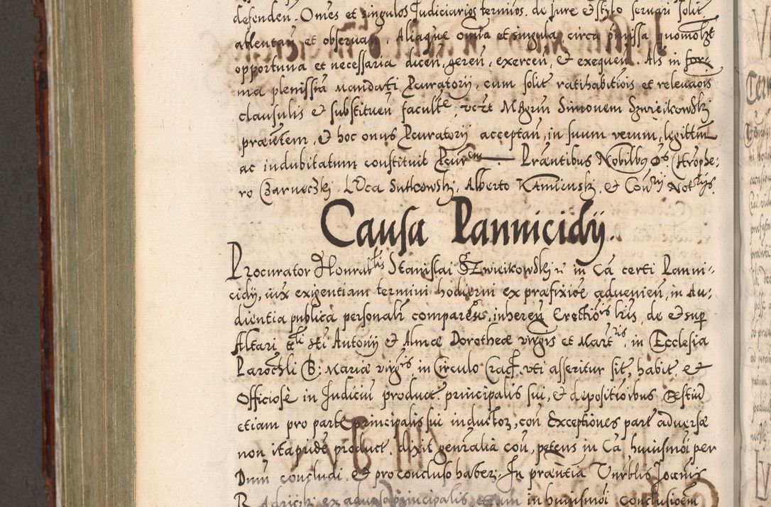 Zdjęcie nr 901 dla obiektu archiwalnego: Illistrissimo et revedissimo in Christo Patre Domino Domino Georgio Rzadziwił Miserone Divina Sacrostae R. E. Tituli S. Sixti Presbitero Cardinali Duce in Olyka et Niesswiesz ad Gubernacula Ecclessiae Cracoviensis cuius administratorialem a Sancta Sede Apostolica obtinverat feliciter sedente. Acta actorum, causarum, sententiarum tam deffinitivarum quam interloquutoriarum decretorum, obligationum, quietationum, recognitionum, constitutionum procuratorum etc. coram Reverendo Domino Stanislao Crassinskz de Crasne Archidiacono Cracoviensis, Scholastico Gnesnesis, Custode Plocensis etc. Vicario et Officiali Generali Cracoviensi in Ano Domini Millesimo Quingentesimo Nonagesimo Primo cuius indictio quarta pontificatus SS. Domini Nostri Gregorii XIIII Anno I psius prio feliciter incipiut