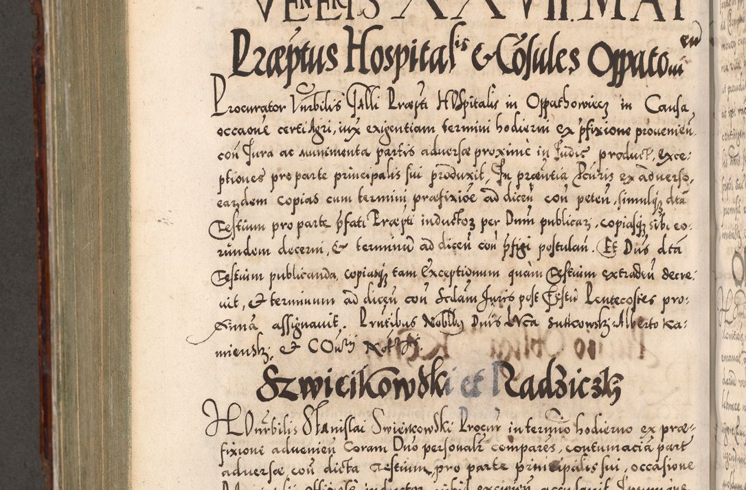 Zdjęcie nr 895 dla obiektu archiwalnego: Illistrissimo et revedissimo in Christo Patre Domino Domino Georgio Rzadziwił Miserone Divina Sacrostae R. E. Tituli S. Sixti Presbitero Cardinali Duce in Olyka et Niesswiesz ad Gubernacula Ecclessiae Cracoviensis cuius administratorialem a Sancta Sede Apostolica obtinverat feliciter sedente. Acta actorum, causarum, sententiarum tam deffinitivarum quam interloquutoriarum decretorum, obligationum, quietationum, recognitionum, constitutionum procuratorum etc. coram Reverendo Domino Stanislao Crassinskz de Crasne Archidiacono Cracoviensis, Scholastico Gnesnesis, Custode Plocensis etc. Vicario et Officiali Generali Cracoviensi in Ano Domini Millesimo Quingentesimo Nonagesimo Primo cuius indictio quarta pontificatus SS. Domini Nostri Gregorii XIIII Anno I psius prio feliciter incipiut