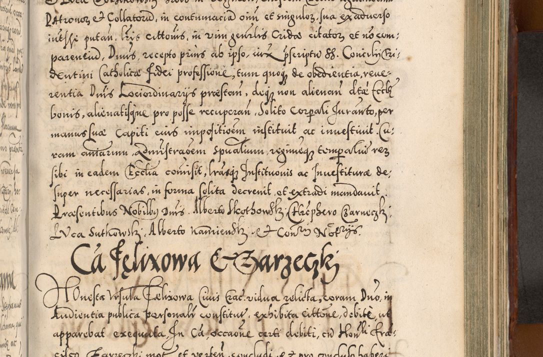 Zdjęcie nr 886 dla obiektu archiwalnego: Illistrissimo et revedissimo in Christo Patre Domino Domino Georgio Rzadziwił Miserone Divina Sacrostae R. E. Tituli S. Sixti Presbitero Cardinali Duce in Olyka et Niesswiesz ad Gubernacula Ecclessiae Cracoviensis cuius administratorialem a Sancta Sede Apostolica obtinverat feliciter sedente. Acta actorum, causarum, sententiarum tam deffinitivarum quam interloquutoriarum decretorum, obligationum, quietationum, recognitionum, constitutionum procuratorum etc. coram Reverendo Domino Stanislao Crassinskz de Crasne Archidiacono Cracoviensis, Scholastico Gnesnesis, Custode Plocensis etc. Vicario et Officiali Generali Cracoviensi in Ano Domini Millesimo Quingentesimo Nonagesimo Primo cuius indictio quarta pontificatus SS. Domini Nostri Gregorii XIIII Anno I psius prio feliciter incipiut