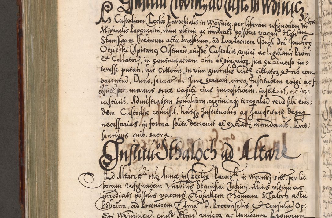 Zdjęcie nr 879 dla obiektu archiwalnego: Illistrissimo et revedissimo in Christo Patre Domino Domino Georgio Rzadziwił Miserone Divina Sacrostae R. E. Tituli S. Sixti Presbitero Cardinali Duce in Olyka et Niesswiesz ad Gubernacula Ecclessiae Cracoviensis cuius administratorialem a Sancta Sede Apostolica obtinverat feliciter sedente. Acta actorum, causarum, sententiarum tam deffinitivarum quam interloquutoriarum decretorum, obligationum, quietationum, recognitionum, constitutionum procuratorum etc. coram Reverendo Domino Stanislao Crassinskz de Crasne Archidiacono Cracoviensis, Scholastico Gnesnesis, Custode Plocensis etc. Vicario et Officiali Generali Cracoviensi in Ano Domini Millesimo Quingentesimo Nonagesimo Primo cuius indictio quarta pontificatus SS. Domini Nostri Gregorii XIIII Anno I psius prio feliciter incipiut