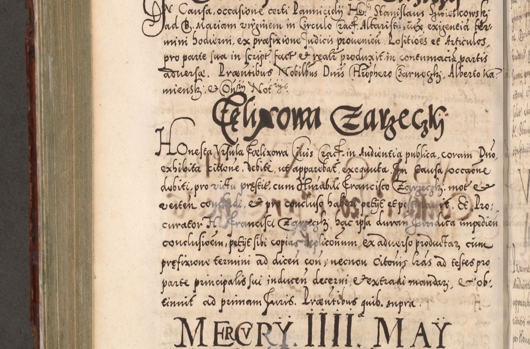 Zdjęcie nr 877 dla obiektu archiwalnego: Illistrissimo et revedissimo in Christo Patre Domino Domino Georgio Rzadziwił Miserone Divina Sacrostae R. E. Tituli S. Sixti Presbitero Cardinali Duce in Olyka et Niesswiesz ad Gubernacula Ecclessiae Cracoviensis cuius administratorialem a Sancta Sede Apostolica obtinverat feliciter sedente. Acta actorum, causarum, sententiarum tam deffinitivarum quam interloquutoriarum decretorum, obligationum, quietationum, recognitionum, constitutionum procuratorum etc. coram Reverendo Domino Stanislao Crassinskz de Crasne Archidiacono Cracoviensis, Scholastico Gnesnesis, Custode Plocensis etc. Vicario et Officiali Generali Cracoviensi in Ano Domini Millesimo Quingentesimo Nonagesimo Primo cuius indictio quarta pontificatus SS. Domini Nostri Gregorii XIIII Anno I psius prio feliciter incipiut