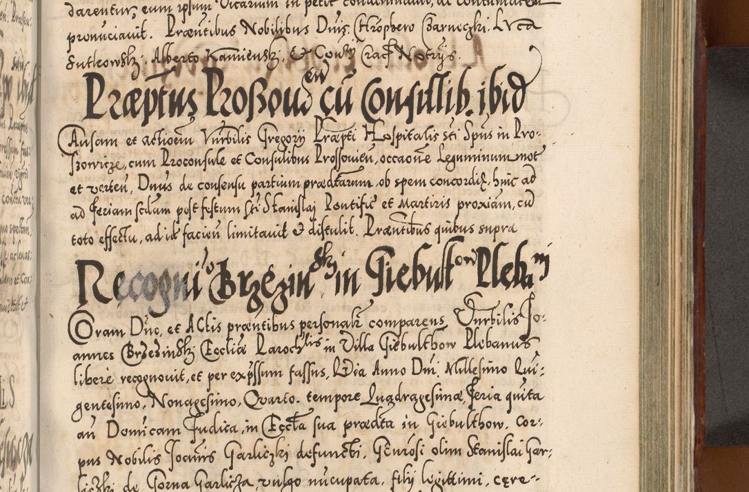 Zdjęcie nr 872 dla obiektu archiwalnego: Illistrissimo et revedissimo in Christo Patre Domino Domino Georgio Rzadziwił Miserone Divina Sacrostae R. E. Tituli S. Sixti Presbitero Cardinali Duce in Olyka et Niesswiesz ad Gubernacula Ecclessiae Cracoviensis cuius administratorialem a Sancta Sede Apostolica obtinverat feliciter sedente. Acta actorum, causarum, sententiarum tam deffinitivarum quam interloquutoriarum decretorum, obligationum, quietationum, recognitionum, constitutionum procuratorum etc. coram Reverendo Domino Stanislao Crassinskz de Crasne Archidiacono Cracoviensis, Scholastico Gnesnesis, Custode Plocensis etc. Vicario et Officiali Generali Cracoviensi in Ano Domini Millesimo Quingentesimo Nonagesimo Primo cuius indictio quarta pontificatus SS. Domini Nostri Gregorii XIIII Anno I psius prio feliciter incipiut