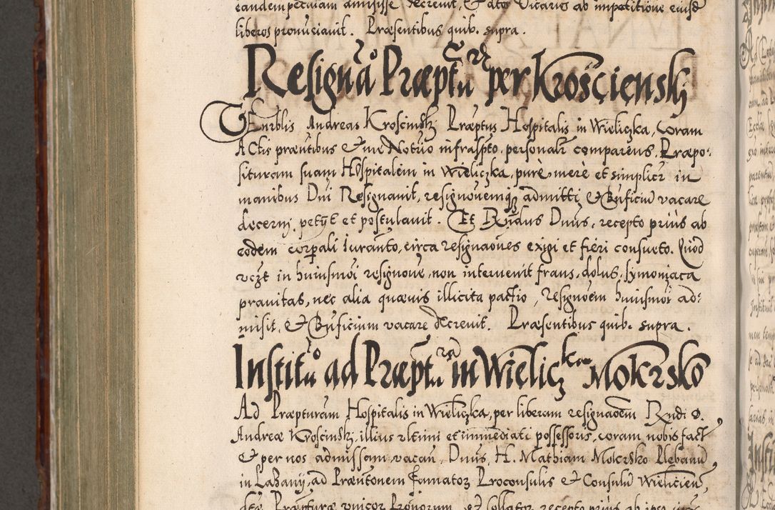 Zdjęcie nr 859 dla obiektu archiwalnego: Illistrissimo et revedissimo in Christo Patre Domino Domino Georgio Rzadziwił Miserone Divina Sacrostae R. E. Tituli S. Sixti Presbitero Cardinali Duce in Olyka et Niesswiesz ad Gubernacula Ecclessiae Cracoviensis cuius administratorialem a Sancta Sede Apostolica obtinverat feliciter sedente. Acta actorum, causarum, sententiarum tam deffinitivarum quam interloquutoriarum decretorum, obligationum, quietationum, recognitionum, constitutionum procuratorum etc. coram Reverendo Domino Stanislao Crassinskz de Crasne Archidiacono Cracoviensis, Scholastico Gnesnesis, Custode Plocensis etc. Vicario et Officiali Generali Cracoviensi in Ano Domini Millesimo Quingentesimo Nonagesimo Primo cuius indictio quarta pontificatus SS. Domini Nostri Gregorii XIIII Anno I psius prio feliciter incipiut