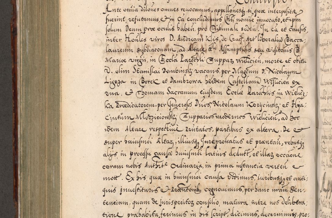 Zdjęcie nr 837 dla obiektu archiwalnego: Illistrissimo et revedissimo in Christo Patre Domino Domino Georgio Rzadziwił Miserone Divina Sacrostae R. E. Tituli S. Sixti Presbitero Cardinali Duce in Olyka et Niesswiesz ad Gubernacula Ecclessiae Cracoviensis cuius administratorialem a Sancta Sede Apostolica obtinverat feliciter sedente. Acta actorum, causarum, sententiarum tam deffinitivarum quam interloquutoriarum decretorum, obligationum, quietationum, recognitionum, constitutionum procuratorum etc. coram Reverendo Domino Stanislao Crassinskz de Crasne Archidiacono Cracoviensis, Scholastico Gnesnesis, Custode Plocensis etc. Vicario et Officiali Generali Cracoviensi in Ano Domini Millesimo Quingentesimo Nonagesimo Primo cuius indictio quarta pontificatus SS. Domini Nostri Gregorii XIIII Anno I psius prio feliciter incipiut