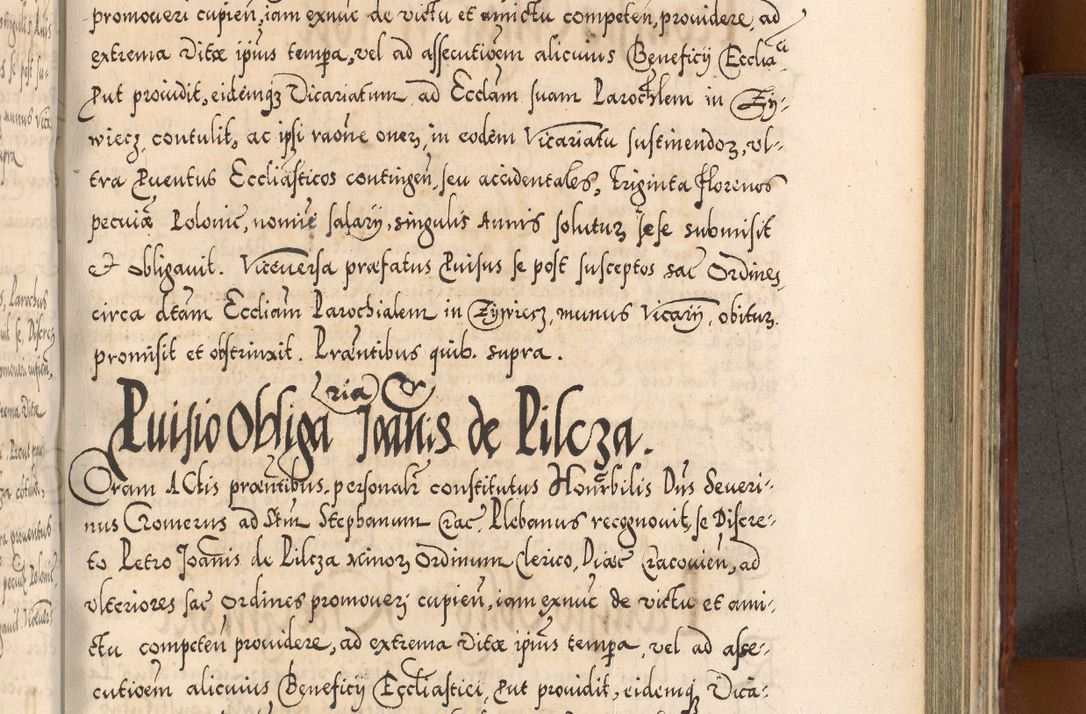 Zdjęcie nr 824 dla obiektu archiwalnego: Illistrissimo et revedissimo in Christo Patre Domino Domino Georgio Rzadziwił Miserone Divina Sacrostae R. E. Tituli S. Sixti Presbitero Cardinali Duce in Olyka et Niesswiesz ad Gubernacula Ecclessiae Cracoviensis cuius administratorialem a Sancta Sede Apostolica obtinverat feliciter sedente. Acta actorum, causarum, sententiarum tam deffinitivarum quam interloquutoriarum decretorum, obligationum, quietationum, recognitionum, constitutionum procuratorum etc. coram Reverendo Domino Stanislao Crassinskz de Crasne Archidiacono Cracoviensis, Scholastico Gnesnesis, Custode Plocensis etc. Vicario et Officiali Generali Cracoviensi in Ano Domini Millesimo Quingentesimo Nonagesimo Primo cuius indictio quarta pontificatus SS. Domini Nostri Gregorii XIIII Anno I psius prio feliciter incipiut