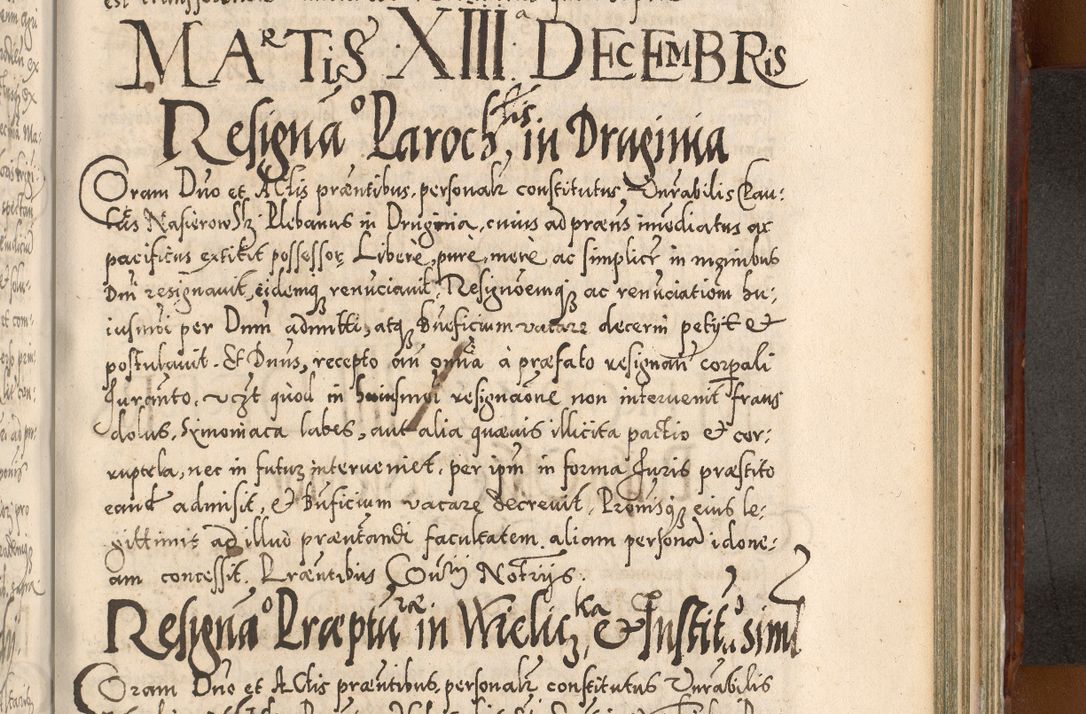 Zdjęcie nr 1008 dla obiektu archiwalnego: Illistrissimo et revedissimo in Christo Patre Domino Domino Georgio Rzadziwił Miserone Divina Sacrostae R. E. Tituli S. Sixti Presbitero Cardinali Duce in Olyka et Niesswiesz ad Gubernacula Ecclessiae Cracoviensis cuius administratorialem a Sancta Sede Apostolica obtinverat feliciter sedente. Acta actorum, causarum, sententiarum tam deffinitivarum quam interloquutoriarum decretorum, obligationum, quietationum, recognitionum, constitutionum procuratorum etc. coram Reverendo Domino Stanislao Crassinskz de Crasne Archidiacono Cracoviensis, Scholastico Gnesnesis, Custode Plocensis etc. Vicario et Officiali Generali Cracoviensi in Ano Domini Millesimo Quingentesimo Nonagesimo Primo cuius indictio quarta pontificatus SS. Domini Nostri Gregorii XIIII Anno I psius prio feliciter incipiut