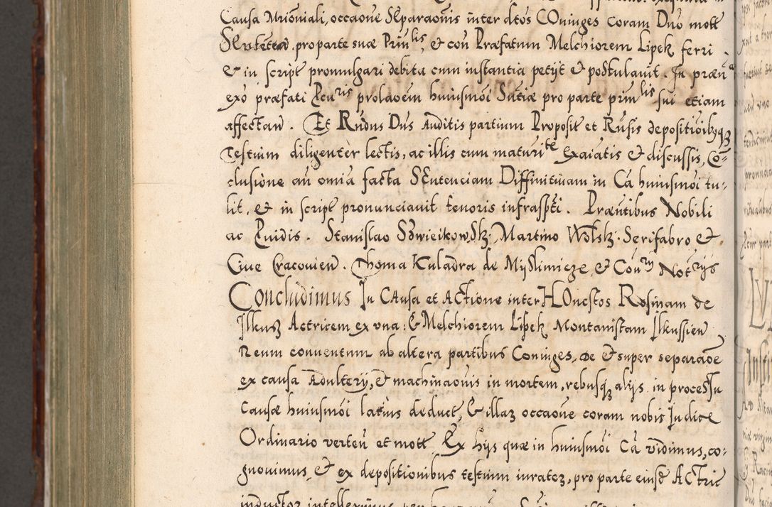 Zdjęcie nr 1110 dla obiektu archiwalnego: Illistrissimo et revedissimo in Christo Patre Domino Domino Georgio Rzadziwił Miserone Divina Sacrostae R. E. Tituli S. Sixti Presbitero Cardinali Duce in Olyka et Niesswiesz ad Gubernacula Ecclessiae Cracoviensis cuius administratorialem a Sancta Sede Apostolica obtinverat feliciter sedente. Acta actorum, causarum, sententiarum tam deffinitivarum quam interloquutoriarum decretorum, obligationum, quietationum, recognitionum, constitutionum procuratorum etc. coram Reverendo Domino Stanislao Crassinskz de Crasne Archidiacono Cracoviensis, Scholastico Gnesnesis, Custode Plocensis etc. Vicario et Officiali Generali Cracoviensi in Ano Domini Millesimo Quingentesimo Nonagesimo Primo cuius indictio quarta pontificatus SS. Domini Nostri Gregorii XIIII Anno I psius prio feliciter incipiut