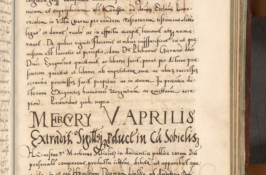 Zdjęcie nr 1093 dla obiektu archiwalnego: Illistrissimo et revedissimo in Christo Patre Domino Domino Georgio Rzadziwił Miserone Divina Sacrostae R. E. Tituli S. Sixti Presbitero Cardinali Duce in Olyka et Niesswiesz ad Gubernacula Ecclessiae Cracoviensis cuius administratorialem a Sancta Sede Apostolica obtinverat feliciter sedente. Acta actorum, causarum, sententiarum tam deffinitivarum quam interloquutoriarum decretorum, obligationum, quietationum, recognitionum, constitutionum procuratorum etc. coram Reverendo Domino Stanislao Crassinskz de Crasne Archidiacono Cracoviensis, Scholastico Gnesnesis, Custode Plocensis etc. Vicario et Officiali Generali Cracoviensi in Ano Domini Millesimo Quingentesimo Nonagesimo Primo cuius indictio quarta pontificatus SS. Domini Nostri Gregorii XIIII Anno I psius prio feliciter incipiut