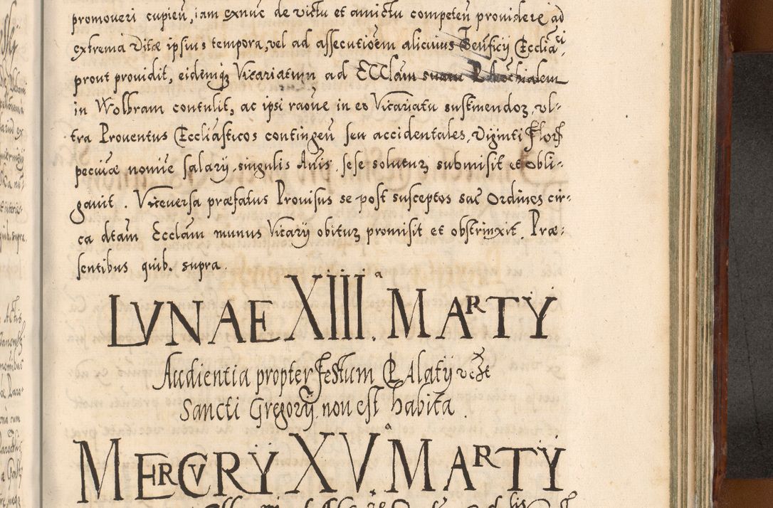 Zdjęcie nr 1089 dla obiektu archiwalnego: Illistrissimo et revedissimo in Christo Patre Domino Domino Georgio Rzadziwił Miserone Divina Sacrostae R. E. Tituli S. Sixti Presbitero Cardinali Duce in Olyka et Niesswiesz ad Gubernacula Ecclessiae Cracoviensis cuius administratorialem a Sancta Sede Apostolica obtinverat feliciter sedente. Acta actorum, causarum, sententiarum tam deffinitivarum quam interloquutoriarum decretorum, obligationum, quietationum, recognitionum, constitutionum procuratorum etc. coram Reverendo Domino Stanislao Crassinskz de Crasne Archidiacono Cracoviensis, Scholastico Gnesnesis, Custode Plocensis etc. Vicario et Officiali Generali Cracoviensi in Ano Domini Millesimo Quingentesimo Nonagesimo Primo cuius indictio quarta pontificatus SS. Domini Nostri Gregorii XIIII Anno I psius prio feliciter incipiut