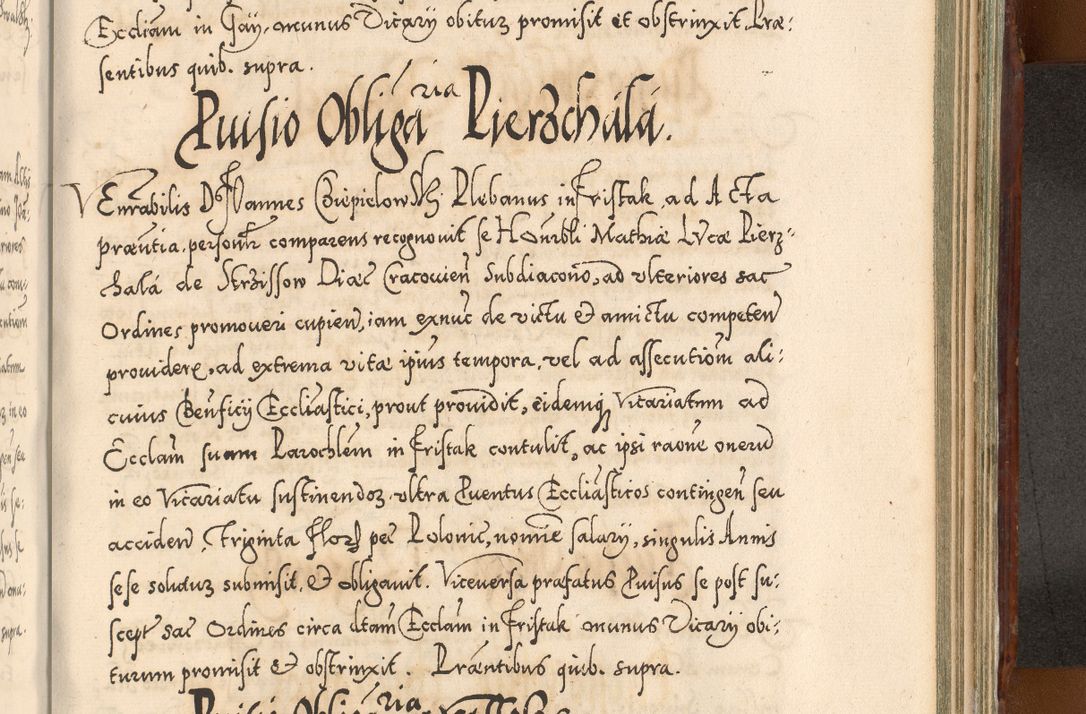 Zdjęcie nr 1056 dla obiektu archiwalnego: Illistrissimo et revedissimo in Christo Patre Domino Domino Georgio Rzadziwił Miserone Divina Sacrostae R. E. Tituli S. Sixti Presbitero Cardinali Duce in Olyka et Niesswiesz ad Gubernacula Ecclessiae Cracoviensis cuius administratorialem a Sancta Sede Apostolica obtinverat feliciter sedente. Acta actorum, causarum, sententiarum tam deffinitivarum quam interloquutoriarum decretorum, obligationum, quietationum, recognitionum, constitutionum procuratorum etc. coram Reverendo Domino Stanislao Crassinskz de Crasne Archidiacono Cracoviensis, Scholastico Gnesnesis, Custode Plocensis etc. Vicario et Officiali Generali Cracoviensi in Ano Domini Millesimo Quingentesimo Nonagesimo Primo cuius indictio quarta pontificatus SS. Domini Nostri Gregorii XIIII Anno I psius prio feliciter incipiut
