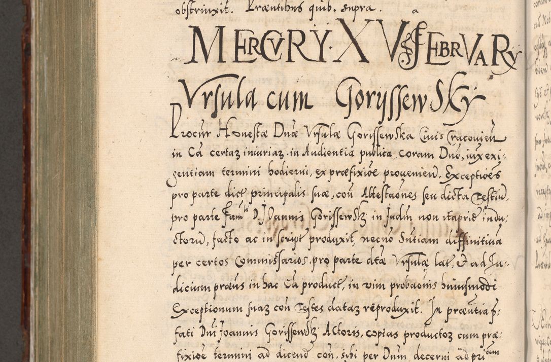 Zdjęcie nr 1050 dla obiektu archiwalnego: Illistrissimo et revedissimo in Christo Patre Domino Domino Georgio Rzadziwił Miserone Divina Sacrostae R. E. Tituli S. Sixti Presbitero Cardinali Duce in Olyka et Niesswiesz ad Gubernacula Ecclessiae Cracoviensis cuius administratorialem a Sancta Sede Apostolica obtinverat feliciter sedente. Acta actorum, causarum, sententiarum tam deffinitivarum quam interloquutoriarum decretorum, obligationum, quietationum, recognitionum, constitutionum procuratorum etc. coram Reverendo Domino Stanislao Crassinskz de Crasne Archidiacono Cracoviensis, Scholastico Gnesnesis, Custode Plocensis etc. Vicario et Officiali Generali Cracoviensi in Ano Domini Millesimo Quingentesimo Nonagesimo Primo cuius indictio quarta pontificatus SS. Domini Nostri Gregorii XIIII Anno I psius prio feliciter incipiut