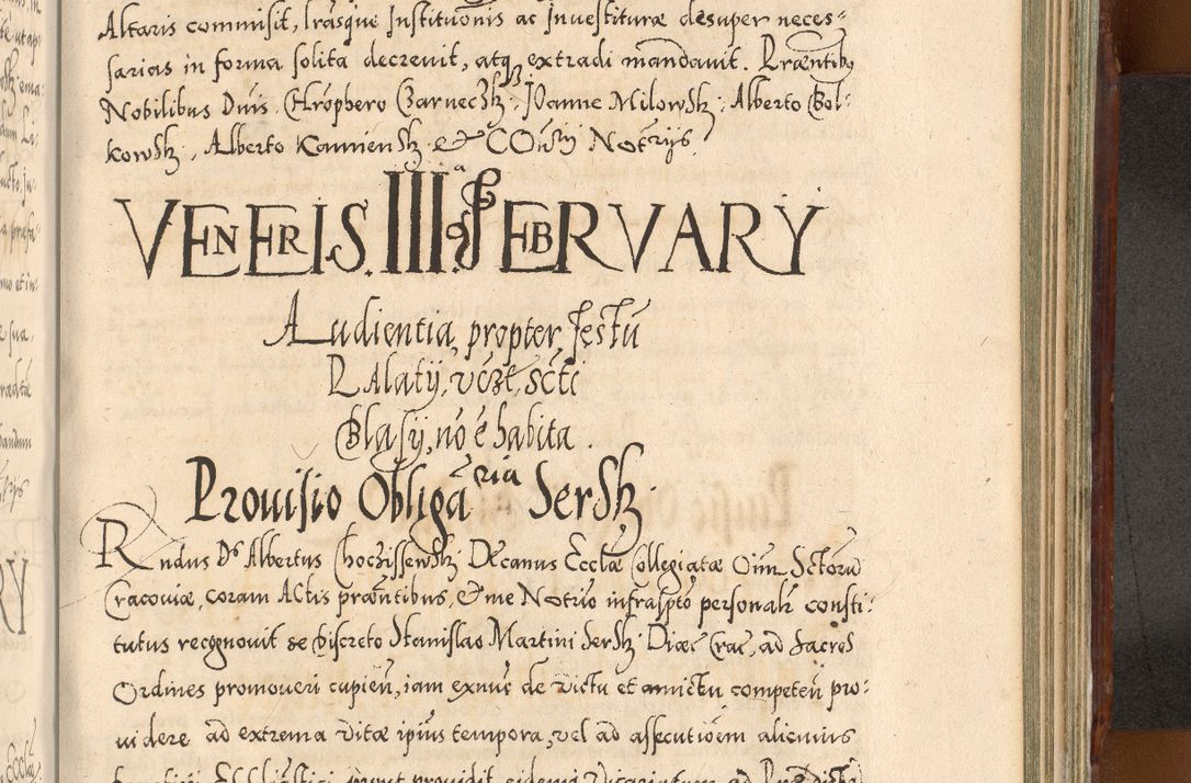 Zdjęcie nr 1040 dla obiektu archiwalnego: Illistrissimo et revedissimo in Christo Patre Domino Domino Georgio Rzadziwił Miserone Divina Sacrostae R. E. Tituli S. Sixti Presbitero Cardinali Duce in Olyka et Niesswiesz ad Gubernacula Ecclessiae Cracoviensis cuius administratorialem a Sancta Sede Apostolica obtinverat feliciter sedente. Acta actorum, causarum, sententiarum tam deffinitivarum quam interloquutoriarum decretorum, obligationum, quietationum, recognitionum, constitutionum procuratorum etc. coram Reverendo Domino Stanislao Crassinskz de Crasne Archidiacono Cracoviensis, Scholastico Gnesnesis, Custode Plocensis etc. Vicario et Officiali Generali Cracoviensi in Ano Domini Millesimo Quingentesimo Nonagesimo Primo cuius indictio quarta pontificatus SS. Domini Nostri Gregorii XIIII Anno I psius prio feliciter incipiut