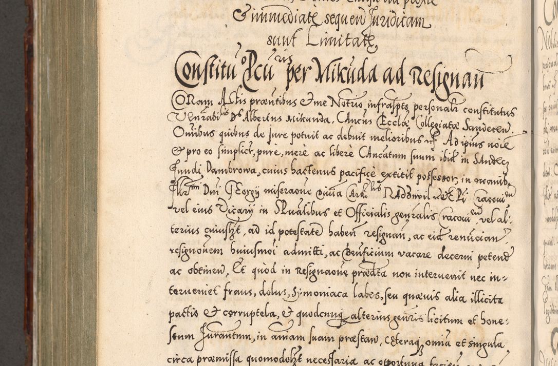 Zdjęcie nr 1029 dla obiektu archiwalnego: Illistrissimo et revedissimo in Christo Patre Domino Domino Georgio Rzadziwił Miserone Divina Sacrostae R. E. Tituli S. Sixti Presbitero Cardinali Duce in Olyka et Niesswiesz ad Gubernacula Ecclessiae Cracoviensis cuius administratorialem a Sancta Sede Apostolica obtinverat feliciter sedente. Acta actorum, causarum, sententiarum tam deffinitivarum quam interloquutoriarum decretorum, obligationum, quietationum, recognitionum, constitutionum procuratorum etc. coram Reverendo Domino Stanislao Crassinskz de Crasne Archidiacono Cracoviensis, Scholastico Gnesnesis, Custode Plocensis etc. Vicario et Officiali Generali Cracoviensi in Ano Domini Millesimo Quingentesimo Nonagesimo Primo cuius indictio quarta pontificatus SS. Domini Nostri Gregorii XIIII Anno I psius prio feliciter incipiut