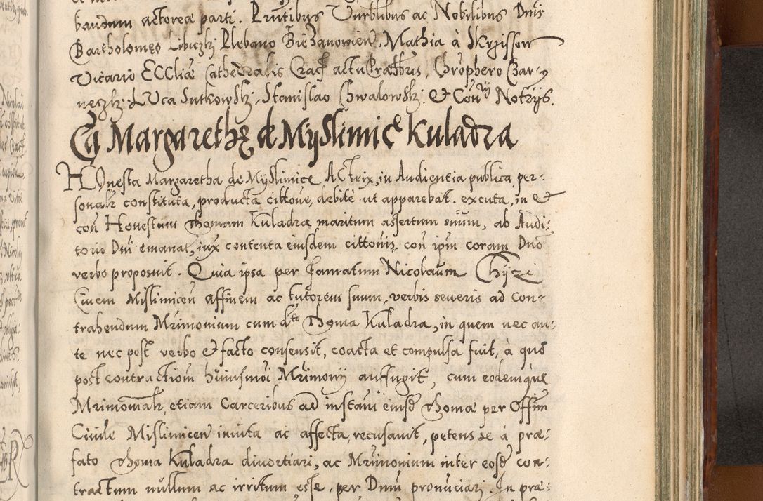 Zdjęcie nr 1016 dla obiektu archiwalnego: Illistrissimo et revedissimo in Christo Patre Domino Domino Georgio Rzadziwił Miserone Divina Sacrostae R. E. Tituli S. Sixti Presbitero Cardinali Duce in Olyka et Niesswiesz ad Gubernacula Ecclessiae Cracoviensis cuius administratorialem a Sancta Sede Apostolica obtinverat feliciter sedente. Acta actorum, causarum, sententiarum tam deffinitivarum quam interloquutoriarum decretorum, obligationum, quietationum, recognitionum, constitutionum procuratorum etc. coram Reverendo Domino Stanislao Crassinskz de Crasne Archidiacono Cracoviensis, Scholastico Gnesnesis, Custode Plocensis etc. Vicario et Officiali Generali Cracoviensi in Ano Domini Millesimo Quingentesimo Nonagesimo Primo cuius indictio quarta pontificatus SS. Domini Nostri Gregorii XIIII Anno I psius prio feliciter incipiut