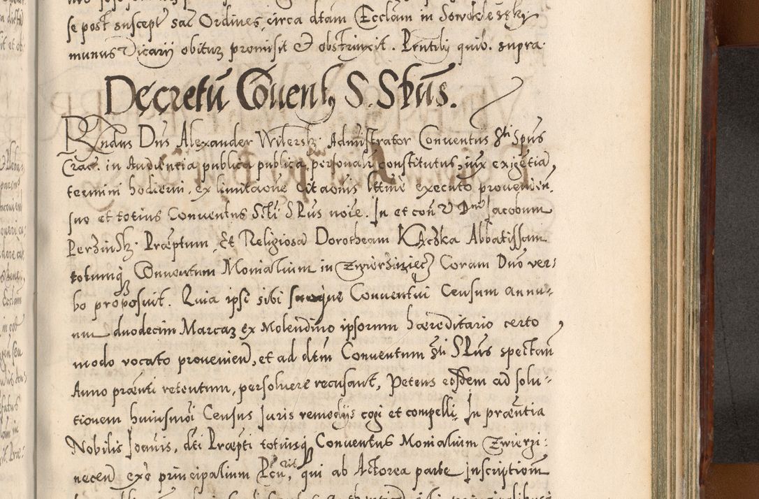 Zdjęcie nr 1012 dla obiektu archiwalnego: Illistrissimo et revedissimo in Christo Patre Domino Domino Georgio Rzadziwił Miserone Divina Sacrostae R. E. Tituli S. Sixti Presbitero Cardinali Duce in Olyka et Niesswiesz ad Gubernacula Ecclessiae Cracoviensis cuius administratorialem a Sancta Sede Apostolica obtinverat feliciter sedente. Acta actorum, causarum, sententiarum tam deffinitivarum quam interloquutoriarum decretorum, obligationum, quietationum, recognitionum, constitutionum procuratorum etc. coram Reverendo Domino Stanislao Crassinskz de Crasne Archidiacono Cracoviensis, Scholastico Gnesnesis, Custode Plocensis etc. Vicario et Officiali Generali Cracoviensi in Ano Domini Millesimo Quingentesimo Nonagesimo Primo cuius indictio quarta pontificatus SS. Domini Nostri Gregorii XIIII Anno I psius prio feliciter incipiut