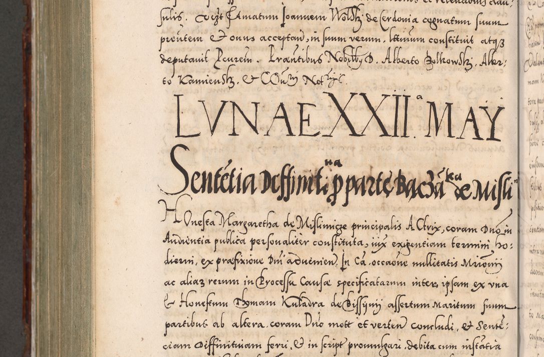 Zdjęcie nr 1128 dla obiektu archiwalnego: Illistrissimo et revedissimo in Christo Patre Domino Domino Georgio Rzadziwił Miserone Divina Sacrostae R. E. Tituli S. Sixti Presbitero Cardinali Duce in Olyka et Niesswiesz ad Gubernacula Ecclessiae Cracoviensis cuius administratorialem a Sancta Sede Apostolica obtinverat feliciter sedente. Acta actorum, causarum, sententiarum tam deffinitivarum quam interloquutoriarum decretorum, obligationum, quietationum, recognitionum, constitutionum procuratorum etc. coram Reverendo Domino Stanislao Crassinskz de Crasne Archidiacono Cracoviensis, Scholastico Gnesnesis, Custode Plocensis etc. Vicario et Officiali Generali Cracoviensi in Ano Domini Millesimo Quingentesimo Nonagesimo Primo cuius indictio quarta pontificatus SS. Domini Nostri Gregorii XIIII Anno I psius prio feliciter incipiut