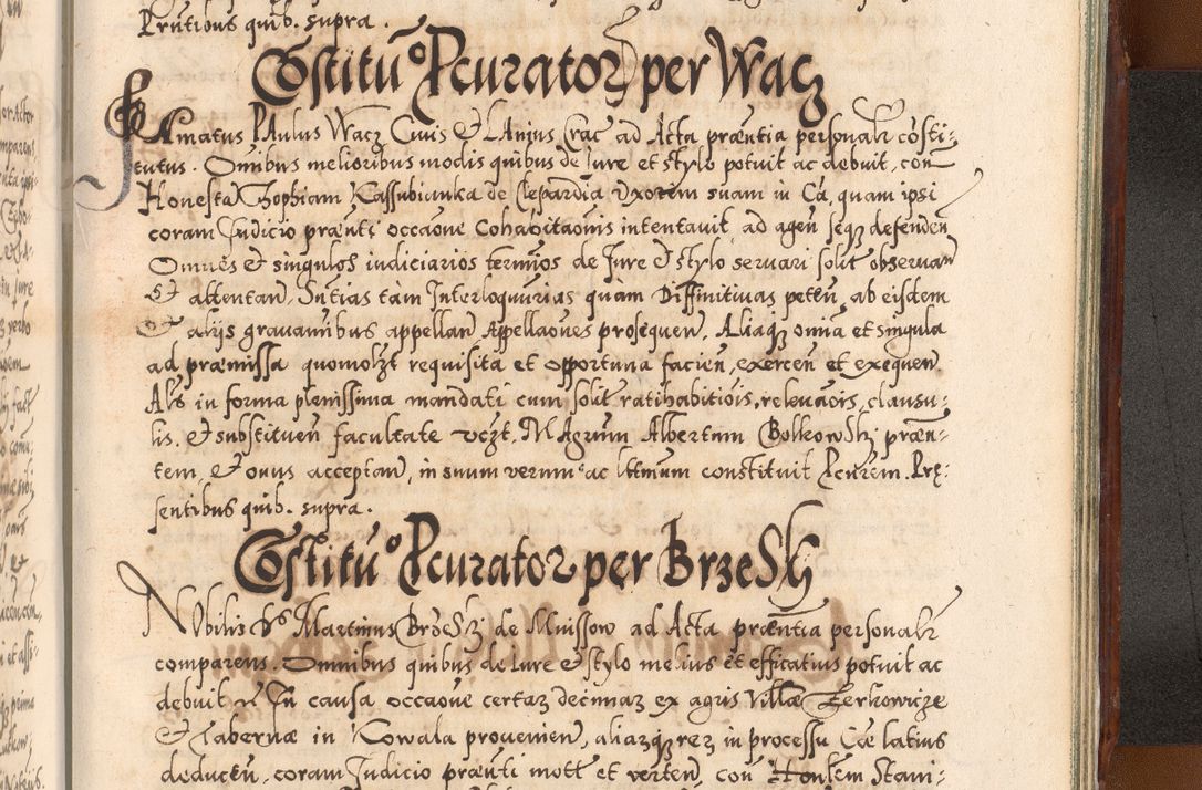 Zdjęcie nr 1200 dla obiektu archiwalnego: Illistrissimo et revedissimo in Christo Patre Domino Domino Georgio Rzadziwił Miserone Divina Sacrostae R. E. Tituli S. Sixti Presbitero Cardinali Duce in Olyka et Niesswiesz ad Gubernacula Ecclessiae Cracoviensis cuius administratorialem a Sancta Sede Apostolica obtinverat feliciter sedente. Acta actorum, causarum, sententiarum tam deffinitivarum quam interloquutoriarum decretorum, obligationum, quietationum, recognitionum, constitutionum procuratorum etc. coram Reverendo Domino Stanislao Crassinskz de Crasne Archidiacono Cracoviensis, Scholastico Gnesnesis, Custode Plocensis etc. Vicario et Officiali Generali Cracoviensi in Ano Domini Millesimo Quingentesimo Nonagesimo Primo cuius indictio quarta pontificatus SS. Domini Nostri Gregorii XIIII Anno I psius prio feliciter incipiut