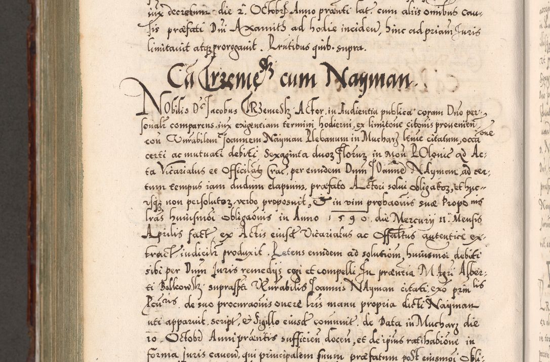 Zdjęcie nr 1193 dla obiektu archiwalnego: Illistrissimo et revedissimo in Christo Patre Domino Domino Georgio Rzadziwił Miserone Divina Sacrostae R. E. Tituli S. Sixti Presbitero Cardinali Duce in Olyka et Niesswiesz ad Gubernacula Ecclessiae Cracoviensis cuius administratorialem a Sancta Sede Apostolica obtinverat feliciter sedente. Acta actorum, causarum, sententiarum tam deffinitivarum quam interloquutoriarum decretorum, obligationum, quietationum, recognitionum, constitutionum procuratorum etc. coram Reverendo Domino Stanislao Crassinskz de Crasne Archidiacono Cracoviensis, Scholastico Gnesnesis, Custode Plocensis etc. Vicario et Officiali Generali Cracoviensi in Ano Domini Millesimo Quingentesimo Nonagesimo Primo cuius indictio quarta pontificatus SS. Domini Nostri Gregorii XIIII Anno I psius prio feliciter incipiut