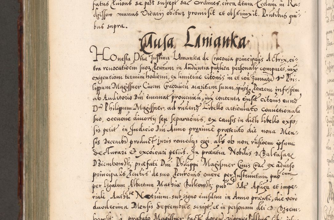 Zdjęcie nr 1177 dla obiektu archiwalnego: Illistrissimo et revedissimo in Christo Patre Domino Domino Georgio Rzadziwił Miserone Divina Sacrostae R. E. Tituli S. Sixti Presbitero Cardinali Duce in Olyka et Niesswiesz ad Gubernacula Ecclessiae Cracoviensis cuius administratorialem a Sancta Sede Apostolica obtinverat feliciter sedente. Acta actorum, causarum, sententiarum tam deffinitivarum quam interloquutoriarum decretorum, obligationum, quietationum, recognitionum, constitutionum procuratorum etc. coram Reverendo Domino Stanislao Crassinskz de Crasne Archidiacono Cracoviensis, Scholastico Gnesnesis, Custode Plocensis etc. Vicario et Officiali Generali Cracoviensi in Ano Domini Millesimo Quingentesimo Nonagesimo Primo cuius indictio quarta pontificatus SS. Domini Nostri Gregorii XIIII Anno I psius prio feliciter incipiut
