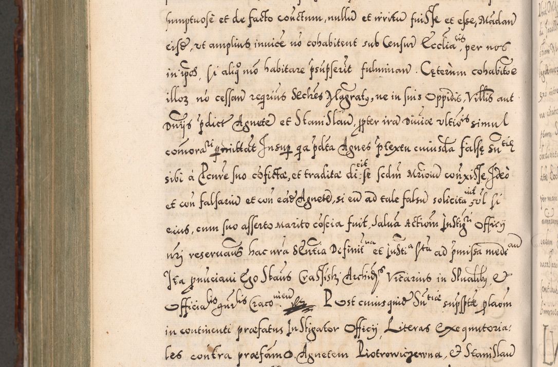 Zdjęcie nr 1159 dla obiektu archiwalnego: Illistrissimo et revedissimo in Christo Patre Domino Domino Georgio Rzadziwił Miserone Divina Sacrostae R. E. Tituli S. Sixti Presbitero Cardinali Duce in Olyka et Niesswiesz ad Gubernacula Ecclessiae Cracoviensis cuius administratorialem a Sancta Sede Apostolica obtinverat feliciter sedente. Acta actorum, causarum, sententiarum tam deffinitivarum quam interloquutoriarum decretorum, obligationum, quietationum, recognitionum, constitutionum procuratorum etc. coram Reverendo Domino Stanislao Crassinskz de Crasne Archidiacono Cracoviensis, Scholastico Gnesnesis, Custode Plocensis etc. Vicario et Officiali Generali Cracoviensi in Ano Domini Millesimo Quingentesimo Nonagesimo Primo cuius indictio quarta pontificatus SS. Domini Nostri Gregorii XIIII Anno I psius prio feliciter incipiut