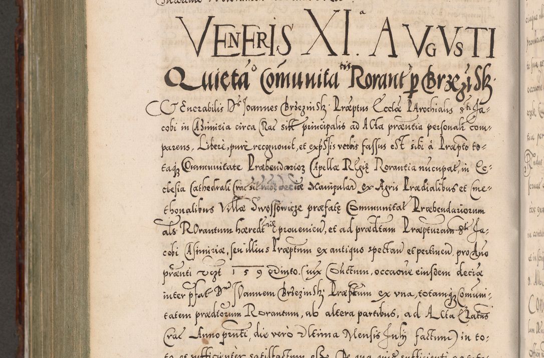 Zdjęcie nr 1157 dla obiektu archiwalnego: Illistrissimo et revedissimo in Christo Patre Domino Domino Georgio Rzadziwił Miserone Divina Sacrostae R. E. Tituli S. Sixti Presbitero Cardinali Duce in Olyka et Niesswiesz ad Gubernacula Ecclessiae Cracoviensis cuius administratorialem a Sancta Sede Apostolica obtinverat feliciter sedente. Acta actorum, causarum, sententiarum tam deffinitivarum quam interloquutoriarum decretorum, obligationum, quietationum, recognitionum, constitutionum procuratorum etc. coram Reverendo Domino Stanislao Crassinskz de Crasne Archidiacono Cracoviensis, Scholastico Gnesnesis, Custode Plocensis etc. Vicario et Officiali Generali Cracoviensi in Ano Domini Millesimo Quingentesimo Nonagesimo Primo cuius indictio quarta pontificatus SS. Domini Nostri Gregorii XIIII Anno I psius prio feliciter incipiut