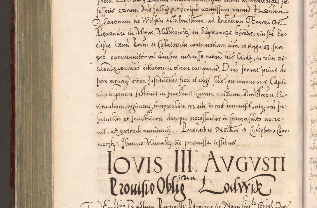 Zdjęcie nr 1155 dla obiektu archiwalnego: Illistrissimo et revedissimo in Christo Patre Domino Domino Georgio Rzadziwił Miserone Divina Sacrostae R. E. Tituli S. Sixti Presbitero Cardinali Duce in Olyka et Niesswiesz ad Gubernacula Ecclessiae Cracoviensis cuius administratorialem a Sancta Sede Apostolica obtinverat feliciter sedente. Acta actorum, causarum, sententiarum tam deffinitivarum quam interloquutoriarum decretorum, obligationum, quietationum, recognitionum, constitutionum procuratorum etc. coram Reverendo Domino Stanislao Crassinskz de Crasne Archidiacono Cracoviensis, Scholastico Gnesnesis, Custode Plocensis etc. Vicario et Officiali Generali Cracoviensi in Ano Domini Millesimo Quingentesimo Nonagesimo Primo cuius indictio quarta pontificatus SS. Domini Nostri Gregorii XIIII Anno I psius prio feliciter incipiut