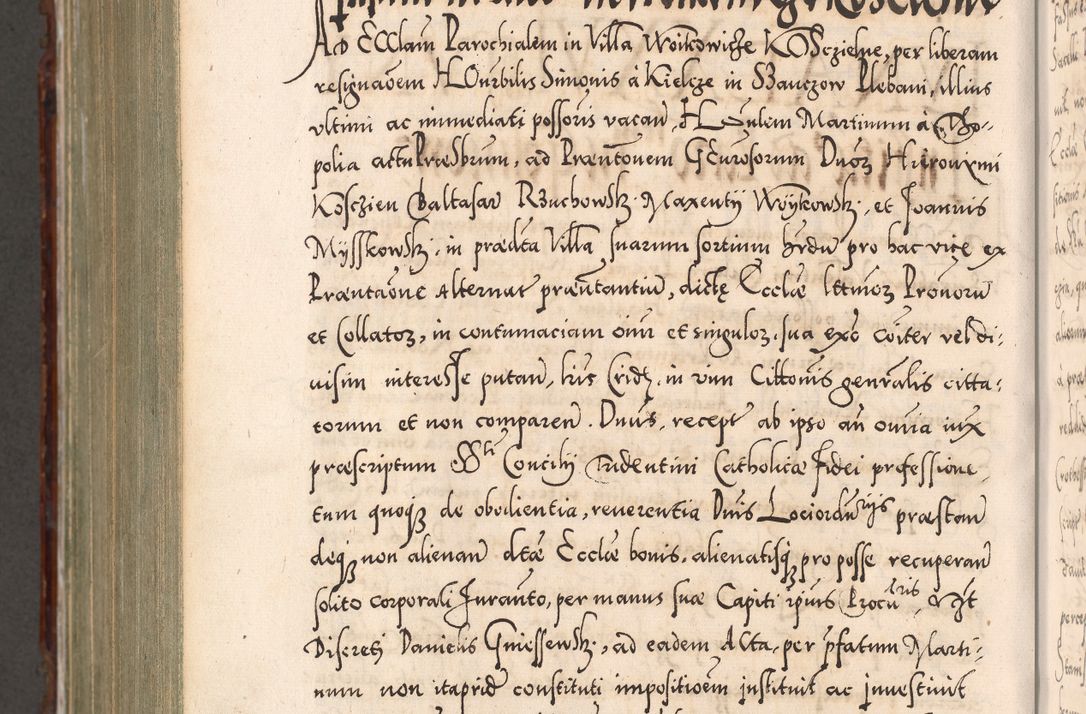 Zdjęcie nr 1143 dla obiektu archiwalnego: Illistrissimo et revedissimo in Christo Patre Domino Domino Georgio Rzadziwił Miserone Divina Sacrostae R. E. Tituli S. Sixti Presbitero Cardinali Duce in Olyka et Niesswiesz ad Gubernacula Ecclessiae Cracoviensis cuius administratorialem a Sancta Sede Apostolica obtinverat feliciter sedente. Acta actorum, causarum, sententiarum tam deffinitivarum quam interloquutoriarum decretorum, obligationum, quietationum, recognitionum, constitutionum procuratorum etc. coram Reverendo Domino Stanislao Crassinskz de Crasne Archidiacono Cracoviensis, Scholastico Gnesnesis, Custode Plocensis etc. Vicario et Officiali Generali Cracoviensi in Ano Domini Millesimo Quingentesimo Nonagesimo Primo cuius indictio quarta pontificatus SS. Domini Nostri Gregorii XIIII Anno I psius prio feliciter incipiut
