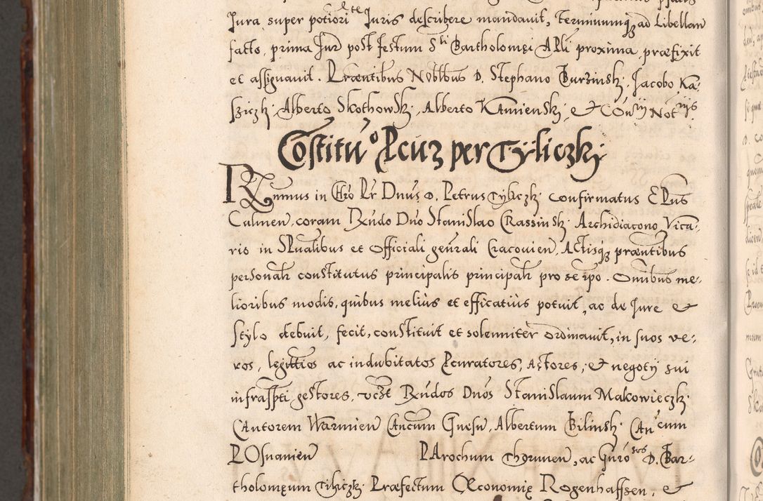 Zdjęcie nr 1161 dla obiektu archiwalnego: Illistrissimo et revedissimo in Christo Patre Domino Domino Georgio Rzadziwił Miserone Divina Sacrostae R. E. Tituli S. Sixti Presbitero Cardinali Duce in Olyka et Niesswiesz ad Gubernacula Ecclessiae Cracoviensis cuius administratorialem a Sancta Sede Apostolica obtinverat feliciter sedente. Acta actorum, causarum, sententiarum tam deffinitivarum quam interloquutoriarum decretorum, obligationum, quietationum, recognitionum, constitutionum procuratorum etc. coram Reverendo Domino Stanislao Crassinskz de Crasne Archidiacono Cracoviensis, Scholastico Gnesnesis, Custode Plocensis etc. Vicario et Officiali Generali Cracoviensi in Ano Domini Millesimo Quingentesimo Nonagesimo Primo cuius indictio quarta pontificatus SS. Domini Nostri Gregorii XIIII Anno I psius prio feliciter incipiut