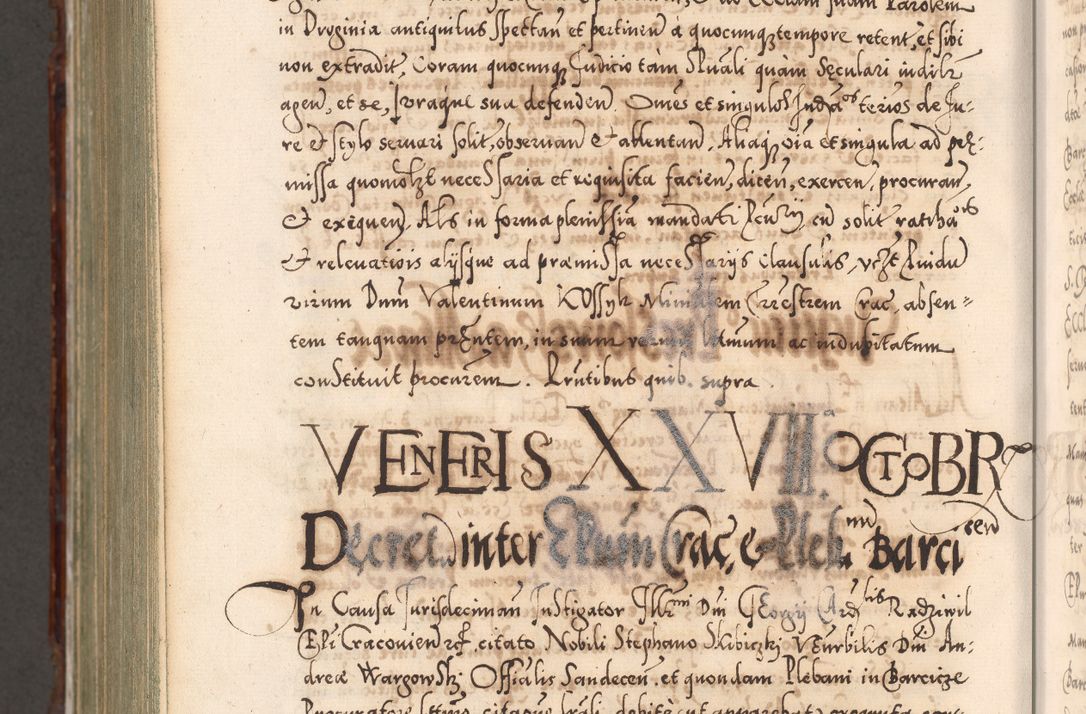 Zdjęcie nr 1207 dla obiektu archiwalnego: Illistrissimo et revedissimo in Christo Patre Domino Domino Georgio Rzadziwił Miserone Divina Sacrostae R. E. Tituli S. Sixti Presbitero Cardinali Duce in Olyka et Niesswiesz ad Gubernacula Ecclessiae Cracoviensis cuius administratorialem a Sancta Sede Apostolica obtinverat feliciter sedente. Acta actorum, causarum, sententiarum tam deffinitivarum quam interloquutoriarum decretorum, obligationum, quietationum, recognitionum, constitutionum procuratorum etc. coram Reverendo Domino Stanislao Crassinskz de Crasne Archidiacono Cracoviensis, Scholastico Gnesnesis, Custode Plocensis etc. Vicario et Officiali Generali Cracoviensi in Ano Domini Millesimo Quingentesimo Nonagesimo Primo cuius indictio quarta pontificatus SS. Domini Nostri Gregorii XIIII Anno I psius prio feliciter incipiut