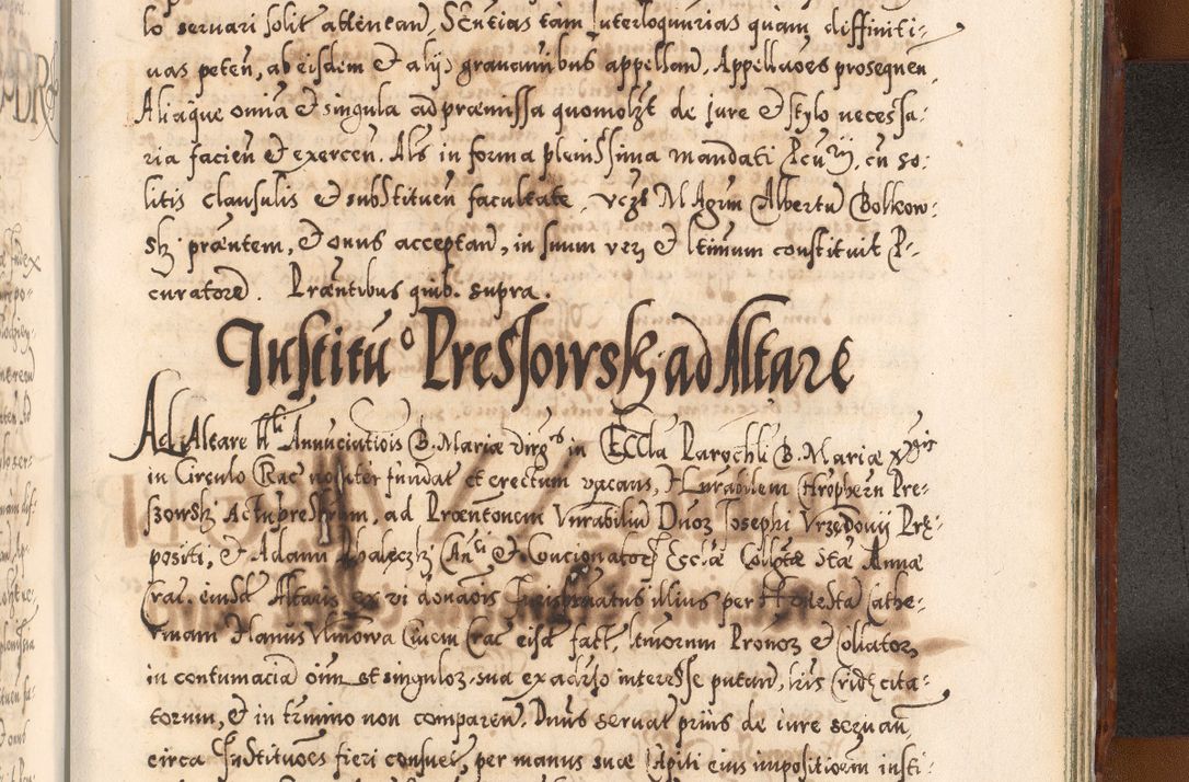 Zdjęcie nr 1206 dla obiektu archiwalnego: Illistrissimo et revedissimo in Christo Patre Domino Domino Georgio Rzadziwił Miserone Divina Sacrostae R. E. Tituli S. Sixti Presbitero Cardinali Duce in Olyka et Niesswiesz ad Gubernacula Ecclessiae Cracoviensis cuius administratorialem a Sancta Sede Apostolica obtinverat feliciter sedente. Acta actorum, causarum, sententiarum tam deffinitivarum quam interloquutoriarum decretorum, obligationum, quietationum, recognitionum, constitutionum procuratorum etc. coram Reverendo Domino Stanislao Crassinskz de Crasne Archidiacono Cracoviensis, Scholastico Gnesnesis, Custode Plocensis etc. Vicario et Officiali Generali Cracoviensi in Ano Domini Millesimo Quingentesimo Nonagesimo Primo cuius indictio quarta pontificatus SS. Domini Nostri Gregorii XIIII Anno I psius prio feliciter incipiut