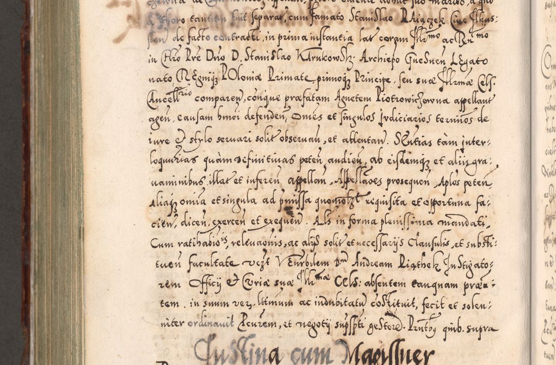 Zdjęcie nr 1239 dla obiektu archiwalnego: Illistrissimo et revedissimo in Christo Patre Domino Domino Georgio Rzadziwił Miserone Divina Sacrostae R. E. Tituli S. Sixti Presbitero Cardinali Duce in Olyka et Niesswiesz ad Gubernacula Ecclessiae Cracoviensis cuius administratorialem a Sancta Sede Apostolica obtinverat feliciter sedente. Acta actorum, causarum, sententiarum tam deffinitivarum quam interloquutoriarum decretorum, obligationum, quietationum, recognitionum, constitutionum procuratorum etc. coram Reverendo Domino Stanislao Crassinskz de Crasne Archidiacono Cracoviensis, Scholastico Gnesnesis, Custode Plocensis etc. Vicario et Officiali Generali Cracoviensi in Ano Domini Millesimo Quingentesimo Nonagesimo Primo cuius indictio quarta pontificatus SS. Domini Nostri Gregorii XIIII Anno I psius prio feliciter incipiut