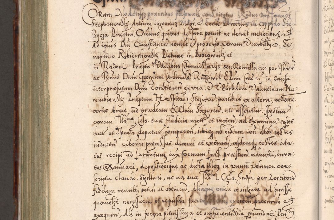 Zdjęcie nr 1231 dla obiektu archiwalnego: Illistrissimo et revedissimo in Christo Patre Domino Domino Georgio Rzadziwił Miserone Divina Sacrostae R. E. Tituli S. Sixti Presbitero Cardinali Duce in Olyka et Niesswiesz ad Gubernacula Ecclessiae Cracoviensis cuius administratorialem a Sancta Sede Apostolica obtinverat feliciter sedente. Acta actorum, causarum, sententiarum tam deffinitivarum quam interloquutoriarum decretorum, obligationum, quietationum, recognitionum, constitutionum procuratorum etc. coram Reverendo Domino Stanislao Crassinskz de Crasne Archidiacono Cracoviensis, Scholastico Gnesnesis, Custode Plocensis etc. Vicario et Officiali Generali Cracoviensi in Ano Domini Millesimo Quingentesimo Nonagesimo Primo cuius indictio quarta pontificatus SS. Domini Nostri Gregorii XIIII Anno I psius prio feliciter incipiut