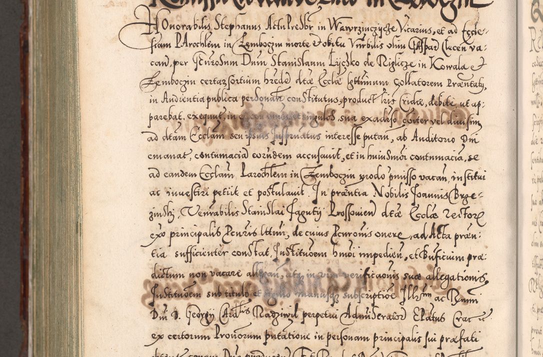 Zdjęcie nr 1237 dla obiektu archiwalnego: Illistrissimo et revedissimo in Christo Patre Domino Domino Georgio Rzadziwił Miserone Divina Sacrostae R. E. Tituli S. Sixti Presbitero Cardinali Duce in Olyka et Niesswiesz ad Gubernacula Ecclessiae Cracoviensis cuius administratorialem a Sancta Sede Apostolica obtinverat feliciter sedente. Acta actorum, causarum, sententiarum tam deffinitivarum quam interloquutoriarum decretorum, obligationum, quietationum, recognitionum, constitutionum procuratorum etc. coram Reverendo Domino Stanislao Crassinskz de Crasne Archidiacono Cracoviensis, Scholastico Gnesnesis, Custode Plocensis etc. Vicario et Officiali Generali Cracoviensi in Ano Domini Millesimo Quingentesimo Nonagesimo Primo cuius indictio quarta pontificatus SS. Domini Nostri Gregorii XIIII Anno I psius prio feliciter incipiut