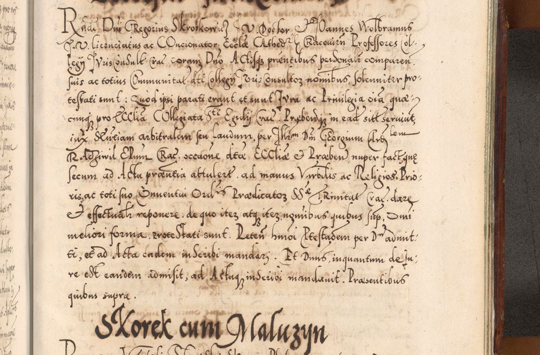 Zdjęcie nr 1230 dla obiektu archiwalnego: Illistrissimo et revedissimo in Christo Patre Domino Domino Georgio Rzadziwił Miserone Divina Sacrostae R. E. Tituli S. Sixti Presbitero Cardinali Duce in Olyka et Niesswiesz ad Gubernacula Ecclessiae Cracoviensis cuius administratorialem a Sancta Sede Apostolica obtinverat feliciter sedente. Acta actorum, causarum, sententiarum tam deffinitivarum quam interloquutoriarum decretorum, obligationum, quietationum, recognitionum, constitutionum procuratorum etc. coram Reverendo Domino Stanislao Crassinskz de Crasne Archidiacono Cracoviensis, Scholastico Gnesnesis, Custode Plocensis etc. Vicario et Officiali Generali Cracoviensi in Ano Domini Millesimo Quingentesimo Nonagesimo Primo cuius indictio quarta pontificatus SS. Domini Nostri Gregorii XIIII Anno I psius prio feliciter incipiut