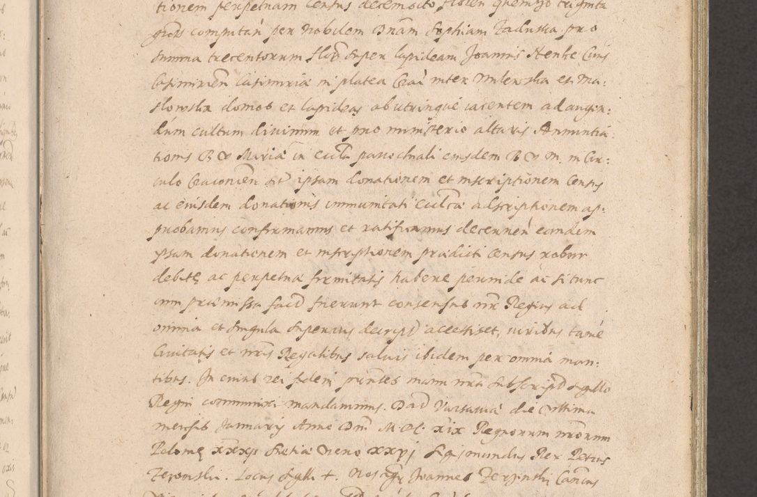 Zdjęcie nr 17 dla obiektu archiwalnego: Acta actorum causarum obligationum institutionum decretorum constitutionum quietationum resignationum cissionum et atiaru obsernationum tam indiciariarum quam extra indiciariarum coram Admodum Reverendo Domino Joanne Zerzynski Canonico Vicario in Spiritualibus et Officiali generali Cracoviensis ad Annum Domini Millesimum Sextentissimum Vigesimum Indictione tertia Pontificatus SSmi D. N. D. Pauli Divina pronidentia Papae V. foeliciter moderni anno ipsins subfelici regimine Diocesis Cracoviensis Illustrissimi ac Reverendissimi D. N. D. Martini Szyszkowski Deigratia Episcopus Cracoviensis Ducis Severiensis in continuantur.
