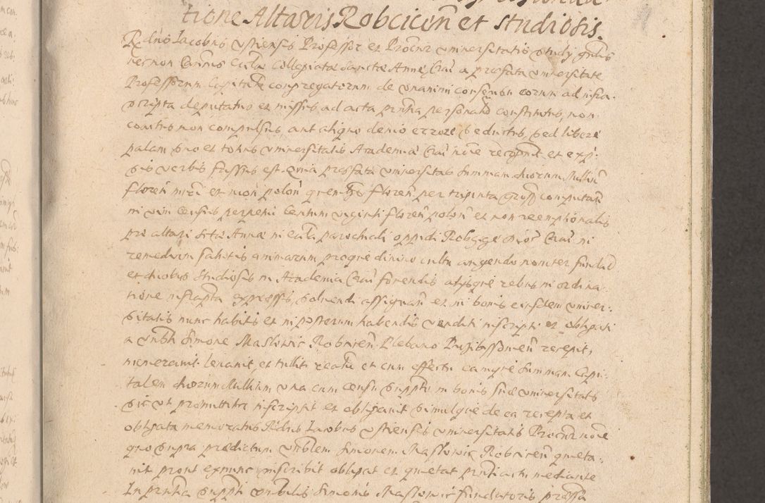 Zdjęcie nr 63 dla obiektu archiwalnego: Acta actorum causarum obligationum institutionum decretorum constitutionum quietationum resignationum cissionum et atiaru obsernationum tam indiciariarum quam extra indiciariarum coram Admodum Reverendo Domino Joanne Zerzynski Canonico Vicario in Spiritualibus et Officiali generali Cracoviensis ad Annum Domini Millesimum Sextentissimum Vigesimum Indictione tertia Pontificatus SSmi D. N. D. Pauli Divina pronidentia Papae V. foeliciter moderni anno ipsins subfelici regimine Diocesis Cracoviensis Illustrissimi ac Reverendissimi D. N. D. Martini Szyszkowski Deigratia Episcopus Cracoviensis Ducis Severiensis in continuantur.
