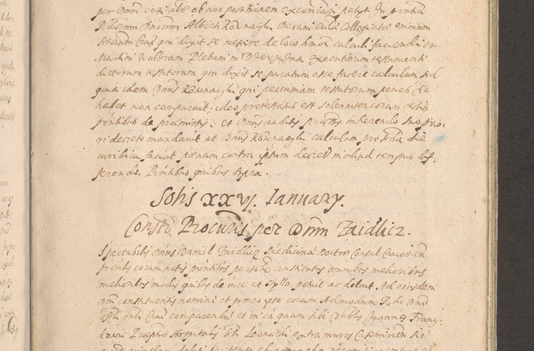 Zdjęcie nr 41 dla obiektu archiwalnego: Acta actorum causarum obligationum institutionum decretorum constitutionum quietationum resignationum cissionum et atiaru obsernationum tam indiciariarum quam extra indiciariarum coram Admodum Reverendo Domino Joanne Zerzynski Canonico Vicario in Spiritualibus et Officiali generali Cracoviensis ad Annum Domini Millesimum Sextentissimum Vigesimum Indictione tertia Pontificatus SSmi D. N. D. Pauli Divina pronidentia Papae V. foeliciter moderni anno ipsins subfelici regimine Diocesis Cracoviensis Illustrissimi ac Reverendissimi D. N. D. Martini Szyszkowski Deigratia Episcopus Cracoviensis Ducis Severiensis in continuantur.