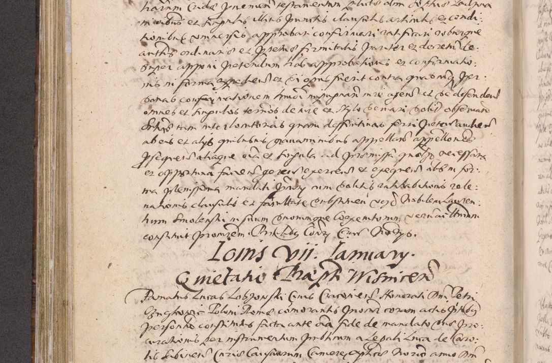 Zdjęcie nr 396 dla obiektu archiwalnego: Acta actorum causarum obligationum institutionum decretorum constitutionum quietationum resignationum cissionum et atiaru obsernationum tam indiciariarum quam extra indiciariarum coram Admodum Reverendo Domino Joanne Zerzynski Canonico Vicario in Spiritualibus et Officiali generali Cracoviensis ad Annum Domini Millesimum Sextentissimum Vigesimum Indictione tertia Pontificatus SSmi D. N. D. Pauli Divina pronidentia Papae V. foeliciter moderni anno ipsins subfelici regimine Diocesis Cracoviensis Illustrissimi ac Reverendissimi D. N. D. Martini Szyszkowski Deigratia Episcopus Cracoviensis Ducis Severiensis in continuantur.