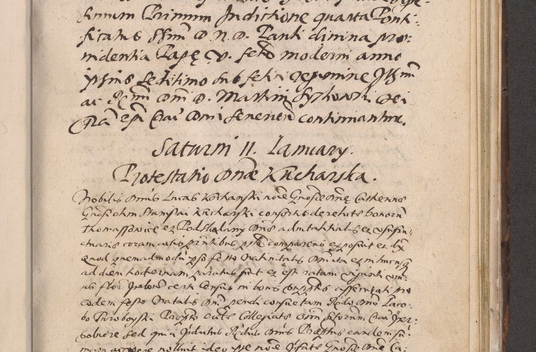 Zdjęcie nr 395 dla obiektu archiwalnego: Acta actorum causarum obligationum institutionum decretorum constitutionum quietationum resignationum cissionum et atiaru obsernationum tam indiciariarum quam extra indiciariarum coram Admodum Reverendo Domino Joanne Zerzynski Canonico Vicario in Spiritualibus et Officiali generali Cracoviensis ad Annum Domini Millesimum Sextentissimum Vigesimum Indictione tertia Pontificatus SSmi D. N. D. Pauli Divina pronidentia Papae V. foeliciter moderni anno ipsins subfelici regimine Diocesis Cracoviensis Illustrissimi ac Reverendissimi D. N. D. Martini Szyszkowski Deigratia Episcopus Cracoviensis Ducis Severiensis in continuantur.
