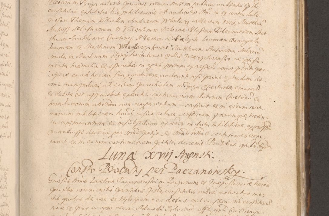 Zdjęcie nr 249 dla obiektu archiwalnego: Acta actorum causarum obligationum institutionum decretorum constitutionum quietationum resignationum cissionum et atiaru obsernationum tam indiciariarum quam extra indiciariarum coram Admodum Reverendo Domino Joanne Zerzynski Canonico Vicario in Spiritualibus et Officiali generali Cracoviensis ad Annum Domini Millesimum Sextentissimum Vigesimum Indictione tertia Pontificatus SSmi D. N. D. Pauli Divina pronidentia Papae V. foeliciter moderni anno ipsins subfelici regimine Diocesis Cracoviensis Illustrissimi ac Reverendissimi D. N. D. Martini Szyszkowski Deigratia Episcopus Cracoviensis Ducis Severiensis in continuantur.