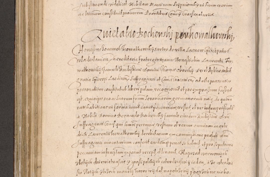 Zdjęcie nr 602 dla obiektu archiwalnego: Acta actorum causarum obligationum institutionum decretorum constitutionum quietationum resignationum cissionum et atiaru obsernationum tam indiciariarum quam extra indiciariarum coram Admodum Reverendo Domino Joanne Zerzynski Canonico Vicario in Spiritualibus et Officiali generali Cracoviensis ad Annum Domini Millesimum Sextentissimum Vigesimum Indictione tertia Pontificatus SSmi D. N. D. Pauli Divina pronidentia Papae V. foeliciter moderni anno ipsins subfelici regimine Diocesis Cracoviensis Illustrissimi ac Reverendissimi D. N. D. Martini Szyszkowski Deigratia Episcopus Cracoviensis Ducis Severiensis in continuantur.